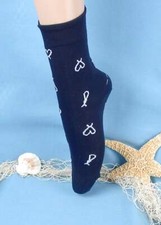 Strumpf maritim mit Segelboot