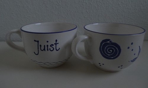 Zwei weiß blaue jumbo tassen - zwei,