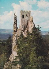 Alte Postkarte - Burgruine Weissenstein bei Regen