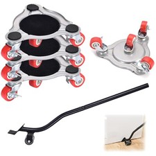 Transportrollen Möbelrollen Set, 360 Grad, Lastenheber, ABS, Schwarz, 400kg