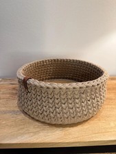 Häkelkorb mit Holzboden / Utensilo / Ordnungshelfer / Deko