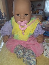 Zapf dunkle Puppe Chou Chou SET 13 Babypuppe 48 cm aus 2000 mit Schnuller Doll