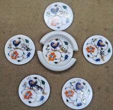 Weißer Marmor Untersetzer Set