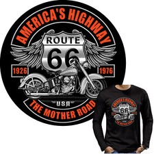 Biker T-Shirt Langarm Motorrad classic american retro *4282 bl LS