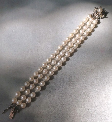 Reihiges zuchtperlenarmband - 3-reihiges,