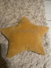 Kissen Kissenhülle Kissenbezug H&M Home Weihnachten Gold Stern Samt happy