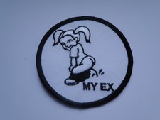 Biker Girl aufnäher "Piss on my ex " ca 7,5 cm