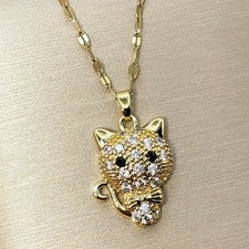 Damen Halskette Katze