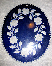 Glasornament geschliffen Glas Fensterbild Handarbeit Glas Blumen Handmade