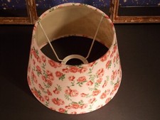 Lampenschirm Rosen rosa/rot geblümt Stoff Höhe 12,8 cm