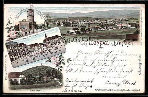 Lithographie leipa ceska - leipa, /