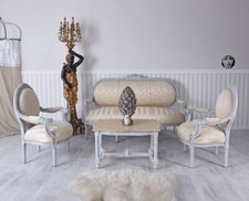 Sitzgruppe Sofa Sessel Couchtisch Rokoko Sitzgarnitur Salon Barocksofa