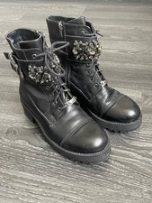 Damen Boots Stiefelette, Bambi, schwarz, Glitzersteine, Gr. 39, getragen