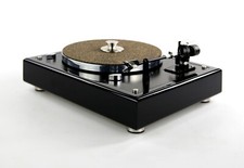 Restaurierter Thorens TD 166 spezial Plattenspieler in schwarz in Hochglanzlack