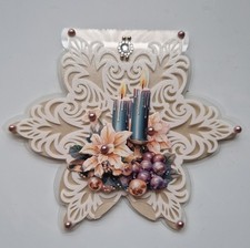 Kristallfolien-Grußkarte, Eiskristall, mit 3D-Motiv und Halbperlen