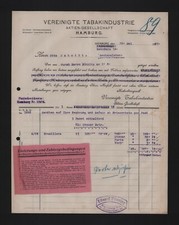 HAMBURG, Rechnung 1921, Vereinigte Tabak-Industrie AG