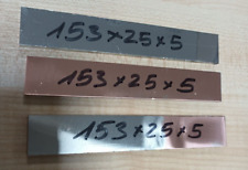 Kupfer 99% Cu. 153x25x5 mm Vierkant  Platte Schiene verzinnt oder blank Busbar