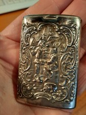 Streichholzdose Matchbox Feuerzeug  LighterSilber 925