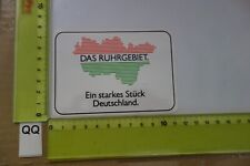 Alter Aufkleber DAS RUHRGEBIET NRW Duisburg Essen Bochum Dortmund (QQB)