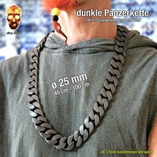 45 - 100 cm Panzerkette / 25 mm Herren breit Edelstahl Biker matt Eiweis creatin