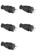 5 x Schuko Stecker Vollgummi