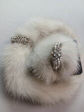   Accessoires Arbmand  Pelzbrosche Geschenkidee Nerzbrosche Platinweiss Schmuck