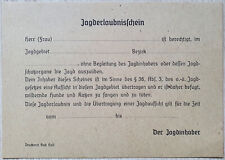Jagderlaubnisschein Bad Hall / Steyr OÖ 1940 Jagdkarte Deutsches Reich wk2 ww2