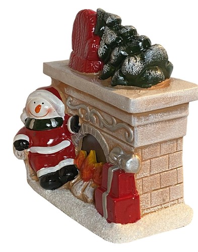 Schneemann kaminfeuer - schneemann,