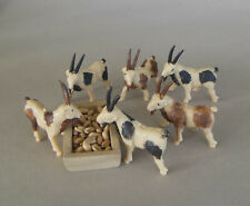 Ziege Ziegenherde 6 Stück 4 cm hoch Kunststoff für Krippenfiguren Größe 9 cm