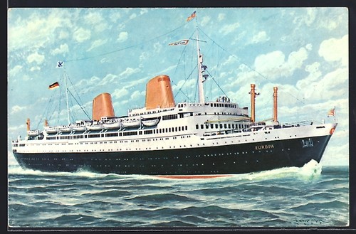 Künstler passagierschiff - künstler-ak,