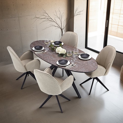 Esstisch oval set - esstisch,
