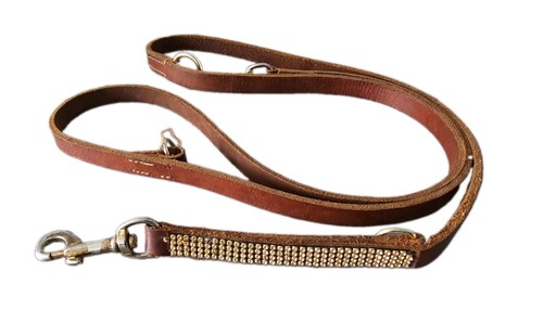 Hunde leine echt leder braun - echt,