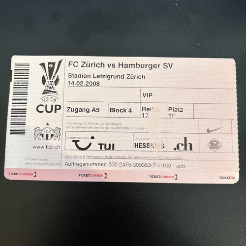 Used ticket zürich hsv - used,