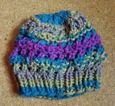 Mütze handgestrickt Bravo Big color Polyacryl bahamas color 108 gelb grün pink