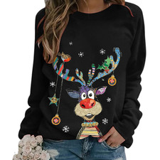 Cozy Weihnachts Pullover Damen Xmas Jumper Winter Hoodie Lustig Weihnachten Pull