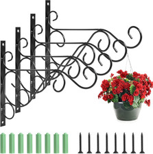 4 Stück Blumenampelhalter Wandhalterung Eisen Wandhalter Haken Mit 8 Schrauben E