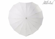 Regenschirm Herz / Herzschirm 'Just married' creme XXL Hochzeitsschirm