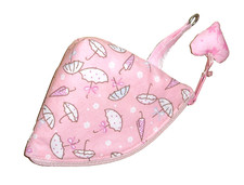 kleine halbrunde Täschchen  rosa Regenschirme Taschenanhänger Größe 10 cm