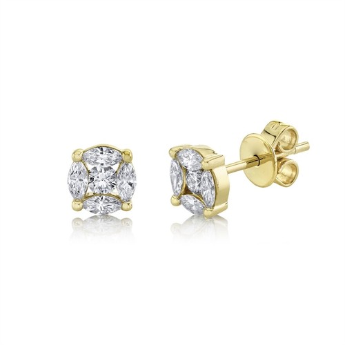 14k gelbgold marquise diamant - 14k,