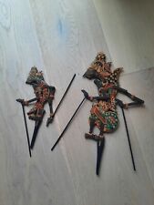Zwei  indonesische Stabpuppen Rama Sinta Wayang Golek, Holzarbeit SCHATTENSPIEL