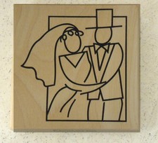 Stempel  -- Brautpaar -- ca. 8x8 cm - Nr. 20688 - NEU - Hochzeit