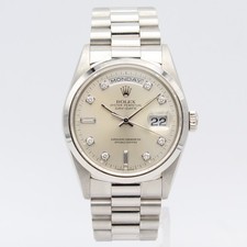 [2447] Rolex DayDate 36 - 18206 Platin Box&Papiere 1991 Diamond Dial Top Zustand