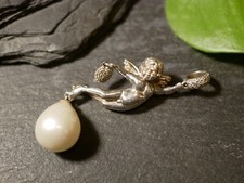 Hübscher 925 Sterling Silber Anhänger Engel Perle Thomas Sabo Herz Zirkonia