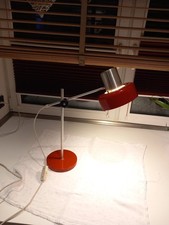DDR Schreibtisch- Tischlampe Typ 2030 VEB Beleuchtungskörper Halle/S.,Rot-Orange