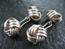 Manschettenknöpfe Silber 900 Knoten Form massiv und schön von ca. 1930 