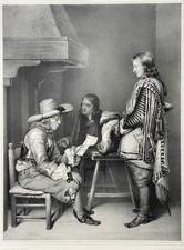 Die Ordonanz Lithographie Franz Hanfstaengl n. Gabriel Metsu Druck Grafik 19. Jh