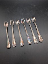 6 x Austerngabel versilbert
