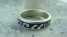 Ring  Ethno Chip Inlay Western