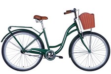 Fahrrad City Damen 28" Korb Stadt Retro Gepäckträger Stahl Grün RH 48cm
