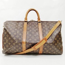Louis Vuitton Keepall 50 Bandoulière Reisetasche Braun